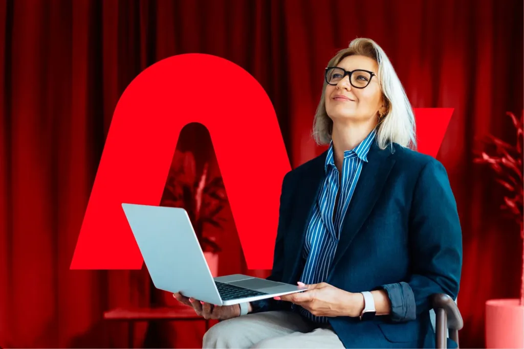 Avocate en droit des sociétés, ordinateur portable à la main